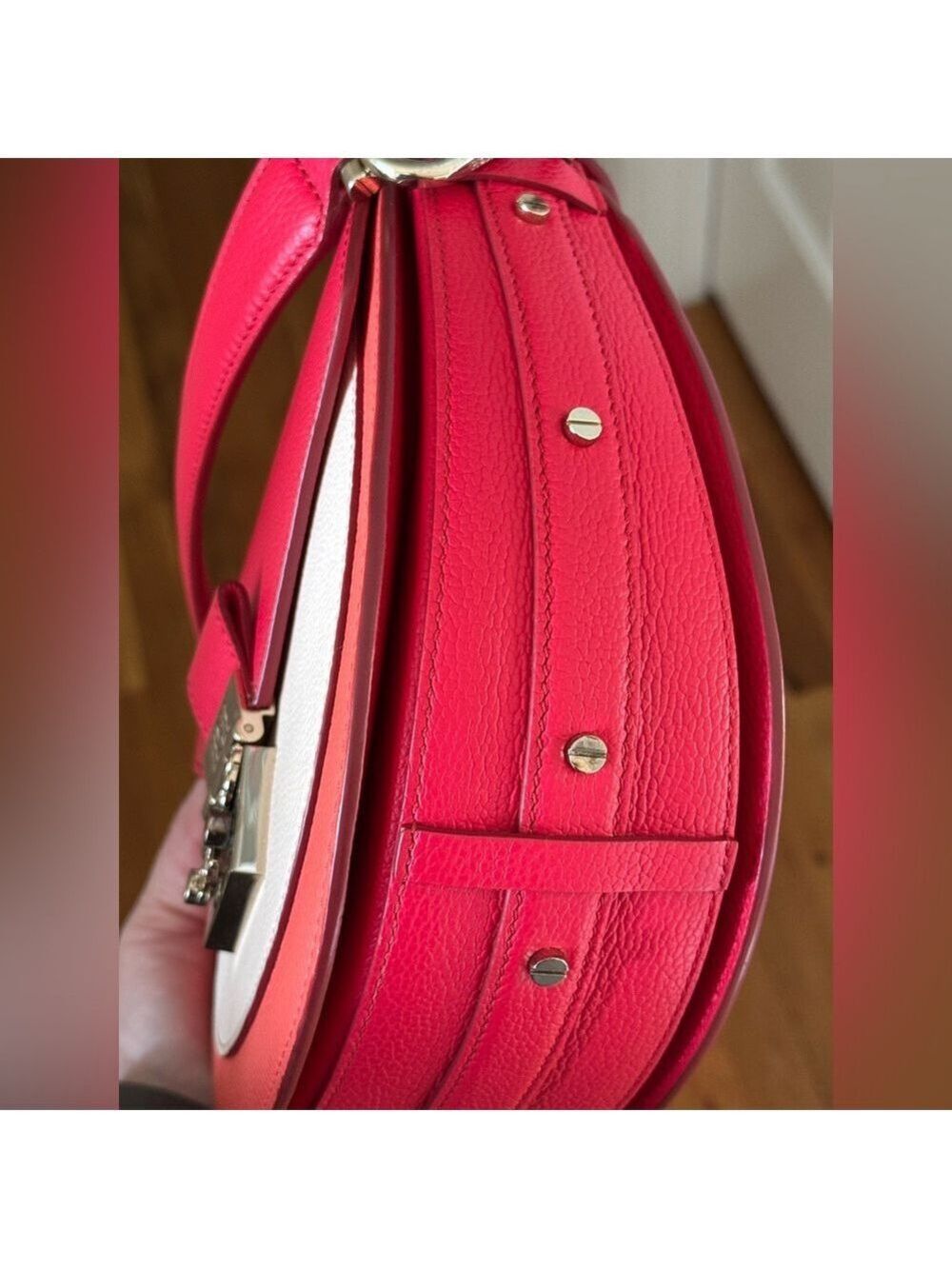 MCM Patricia Shoulder Bag with Top Handle Color block pattern - Red/Coral - EUC - Picture 11 of 11